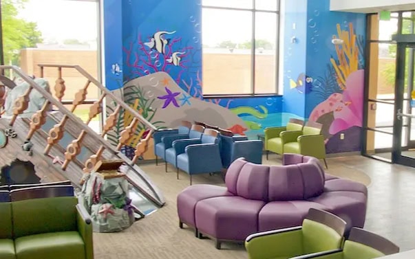 Pediatric Dentist Waiting Area Underwater Theme